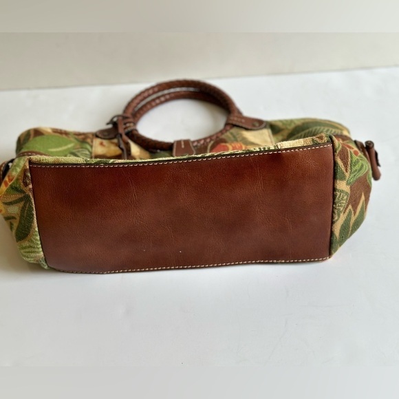 Fossil Floral Canvas Bag with Brown Accents - Picture 3 of 6